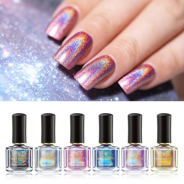 

born pretty deluxe holographic nail polish shinny laser glittering shimmer colorful 6ml nail art varnish