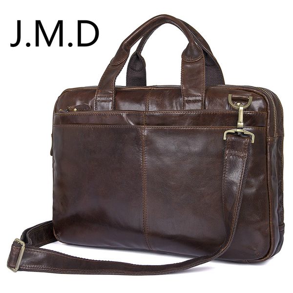 

j.m.d 2019 new arrival 100% genuine leather shoulder bag men's lapbag handbag briefcase messenger 4 color 7092