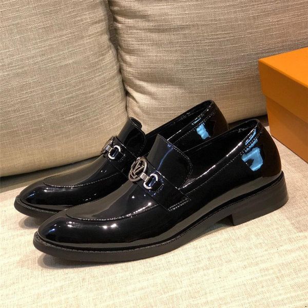 

20ss new crocodiles pattern leather men's wedding shoes italian luxury dress shoes men business fashion formal shoes plus size 45 mad, Black