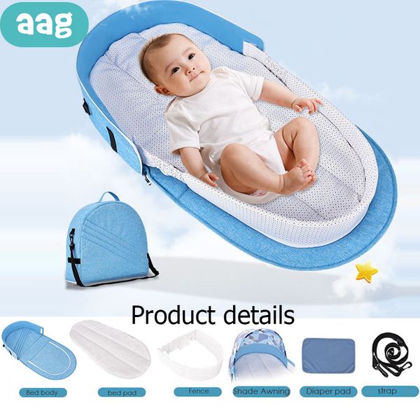 

aag multifunctional portable baby crib bed cotton changing station newborn travel bed foldable mummy bag infant nest diapers mat
