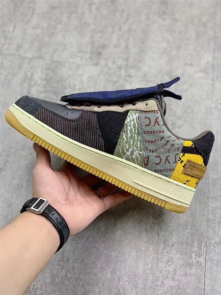 

Air authentic travi cott force low 1 cactu jack men women running hoe corduroy muted bronze fo il purple navy cn2405 900 neaker, Black;green