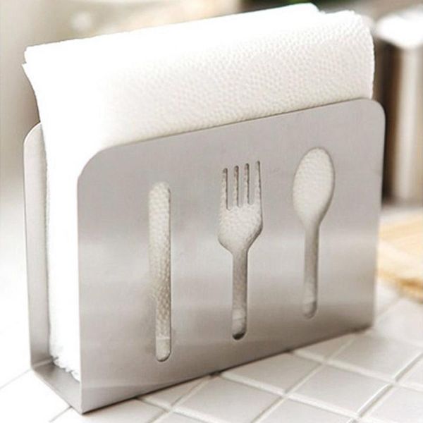 

european style stainless steel spoon fork chopsticks towel rack napkin box tissue holder for home kitchen decoration