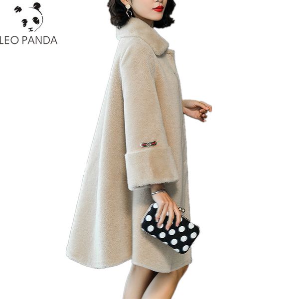 

2018 wool coats superior quality women real wool coat women's long sleeve coats winter autumn warm windproof overcoat lyw59, Black