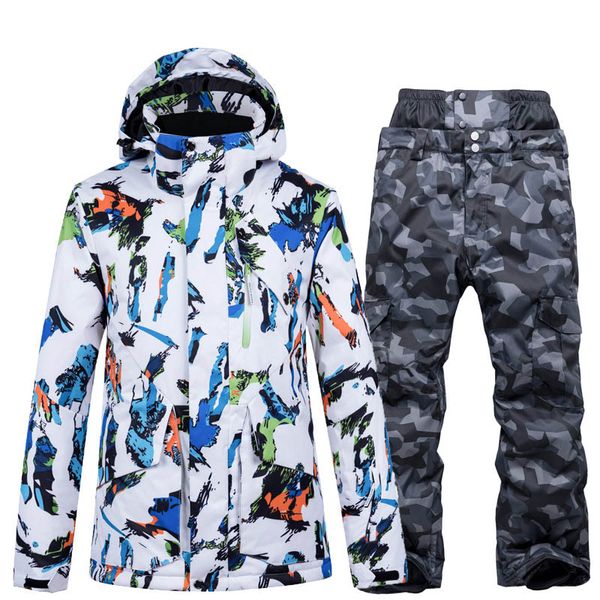 

ski suit men jacket and pants winter outdoor jacket and pants windproof waterproof ski set snowboarding skiing warm clothing