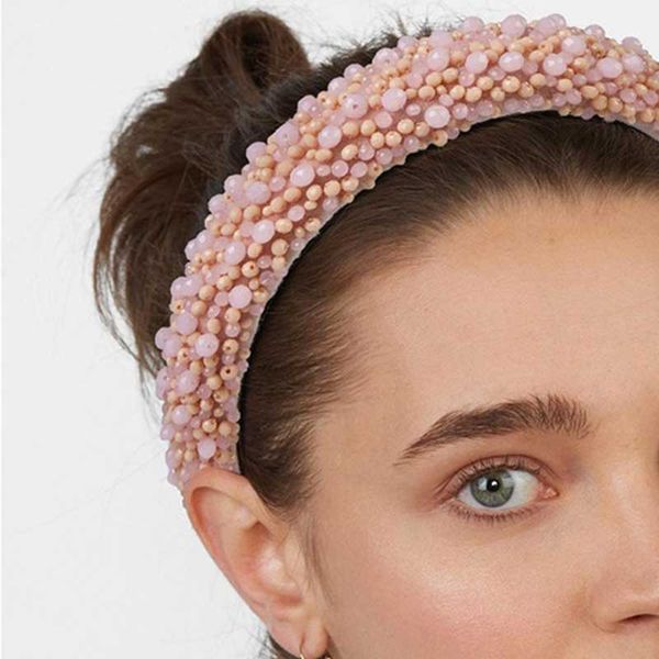 

flatfoosie fashion new crystal headband for women handmade simulated pearl hairband wedding headwear velet hair accessories gift, Golden;white