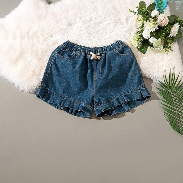 

cthink discount plus size xxl denim shorts women fashion ruffle hem elastic waist jeans shorts for woman summer, Blue