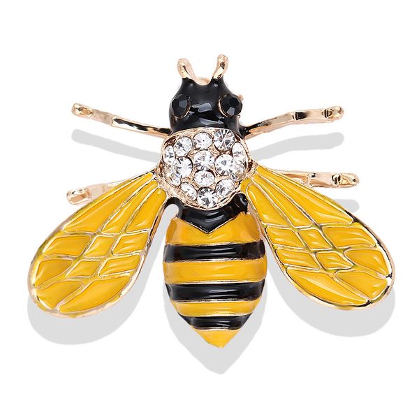 

bees brooch drop oil product rhinestone insect pin lead pin and pin inlaid with drill brooches, Gray