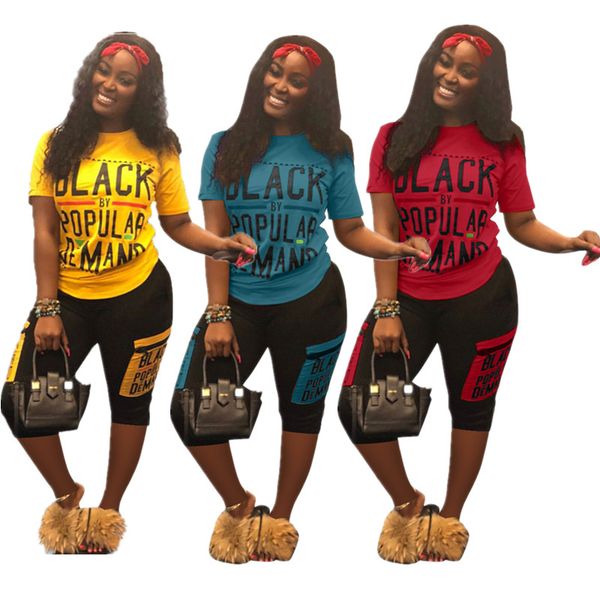 

women summer tracksuit black smart letter print t-shirt + shorts 2 piece sportswear jogger gym set short sleeve outfit plus size 2019 a5906, White