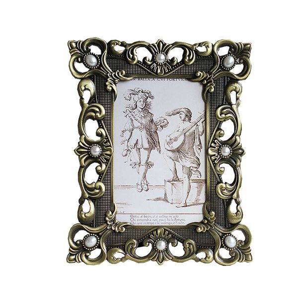

4x6 inch classical desk & counter metal plated wedding p picture framing for home & office decors mpf078