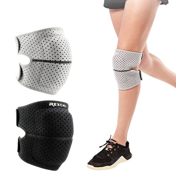 

knee pads men women elastic kneepad patella brace pressurize support basketball running fitness protector sports gear, Black;gray