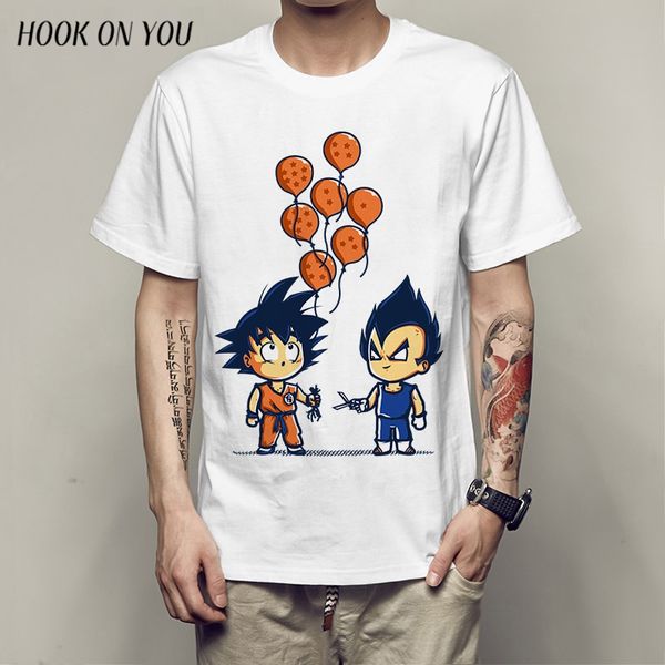 

anime z printing men t-shirts goku vegeta funny t shirts 100% tees homme customized, White;black