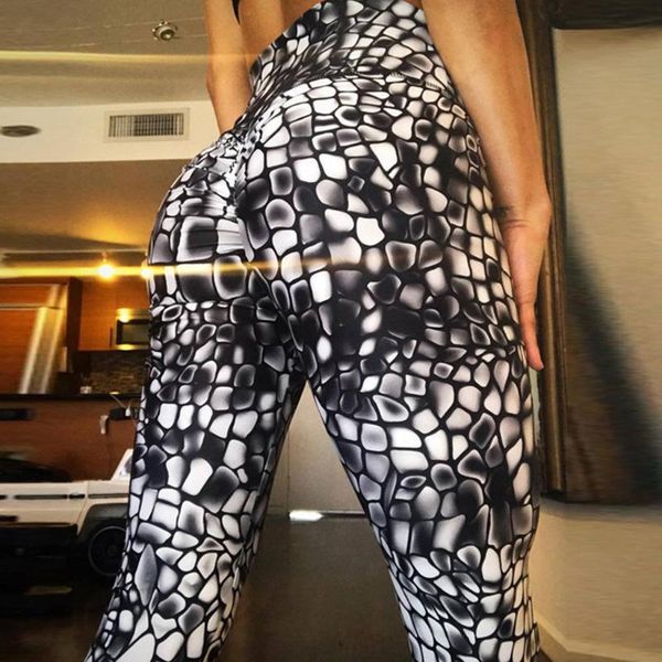 

#h35 2020 new fashion leggings women chippings print leggings fitness sports running athletic pants women, White;red