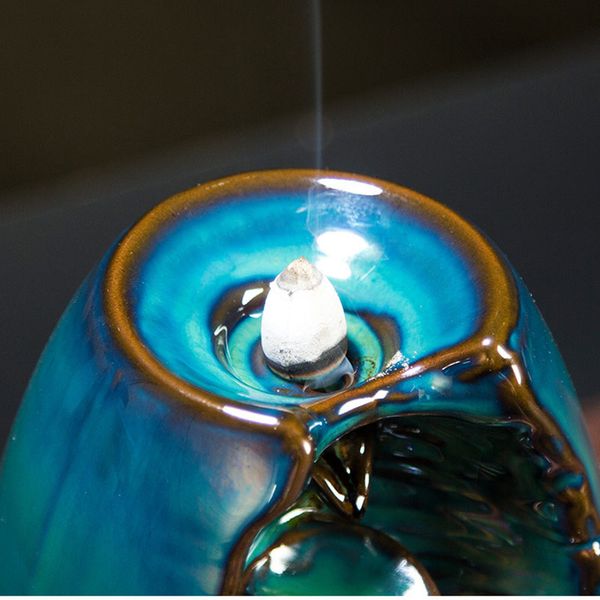 

blue and brown, giving 10 incense cones, Blue;slivery