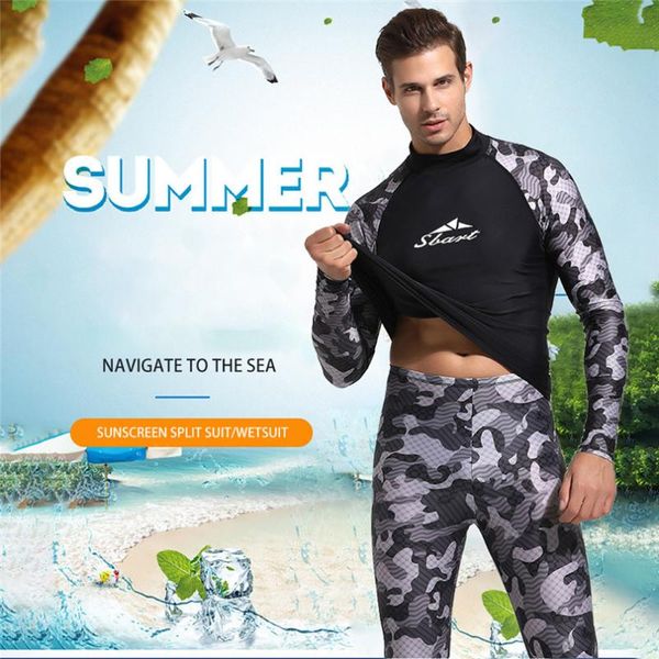 

1 set diving wetsuit men pesca spearfishing snorkel swimsuit split suits swimsuit swim rashguard swimwear #2p22