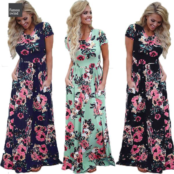

цветок элегантные платья женщин лета платья пляжа лонг boho вскользь vintage maxi платье с коротким рукавом сарафаны женские дизайнер одежды, Black;gray
