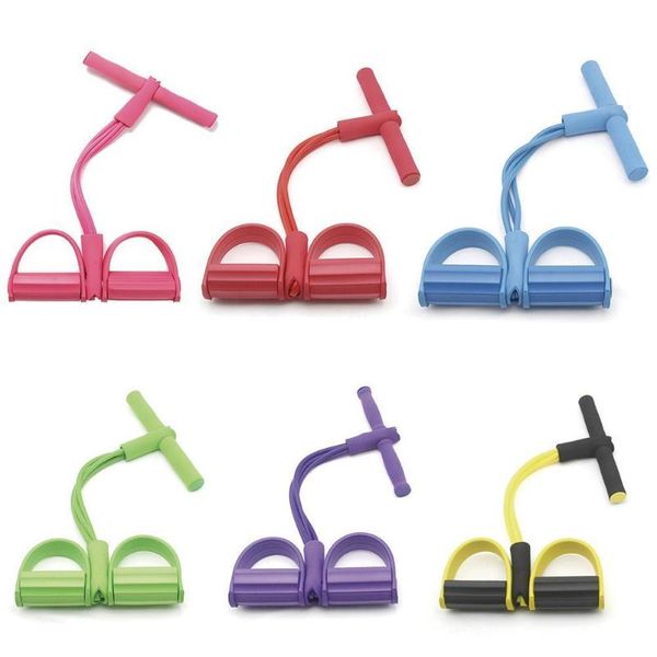 

resistance bands 2/4 tube strong fitness latex pedal slimming yoga pull ropes exerciser sports pilates foot equipme y4h5
