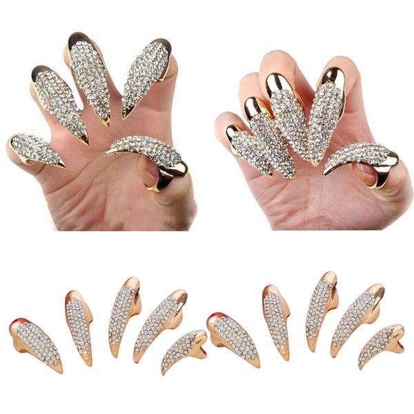 

10x fashion eagle claw rings crystal jewelry nail art decoration party