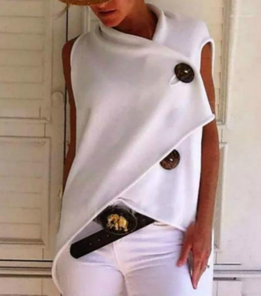 

designer womens tshirts fashion short sleeve loose womens designer summer ladies fashion tee new irregular button, White