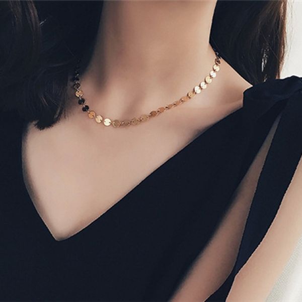 

женщины девушки сплав круглый блестка колье ожерелье воротник аксессуары для вечеринок шеи украшения нет кожа веревка, Silver