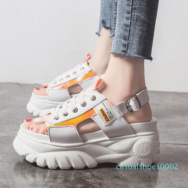 

doratasia girl summer fashion high platform sandals summer sweet casual beach sandals women ins high wedges shoes woman c02, Black