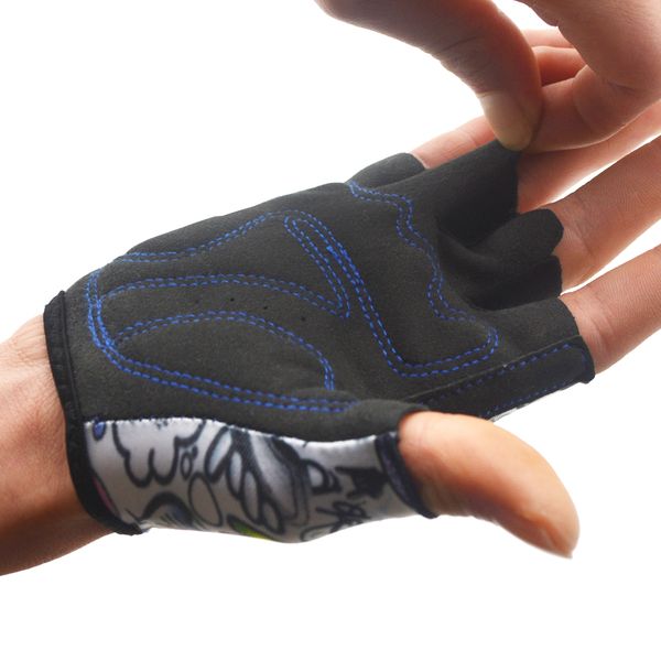 

bicycle gloves for kids boys girls half finger cycling skating gloves, Black