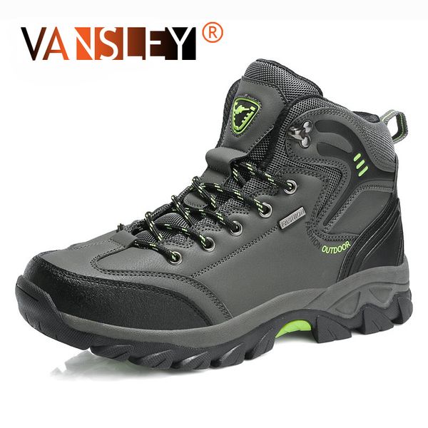 

brand men's boots autumn working boots wide men big size 39-47 men waterproof sneakers ankle man footwear mens shoes, Black