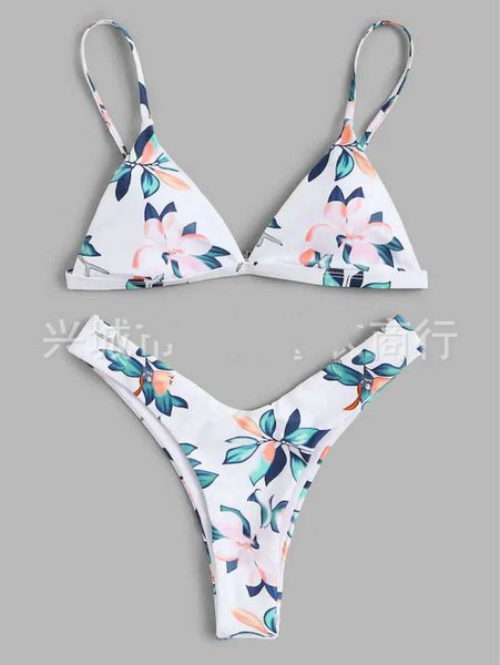 

printed flowers bra set 2019 new high fashion with thong, Red;black