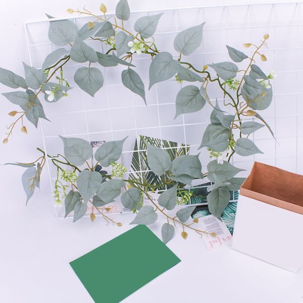 

1.8m artificial green plant vines garland simulation handmade cloth rattan garland fake leaves home wall hanging decoration