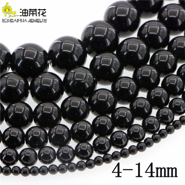 

natural stone 4-14mm black agate round loose beads diy accessories making woman girl gift christmas wedding necklace bracelet wholesale, Green;white