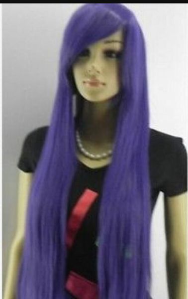 

wig new purple hair straight long women wig, Black;brown
