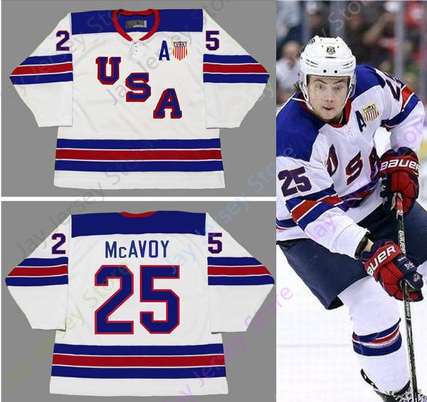 

Custom CHARLIE McAVOY 2016 USA Throwback Hockey Jersey