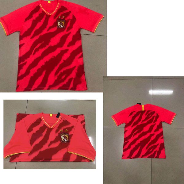 

20/21 guangzhou evergrande red home soccer jersey sets 2020 guangzhou hengda men kit paulinho a.talisca zheng zh. goulart football, Black;yellow