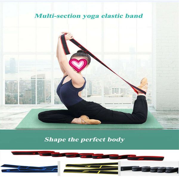 

4x90cm adjustable yoga stretch strap belt fitness exercise band d-ring gym 360cm