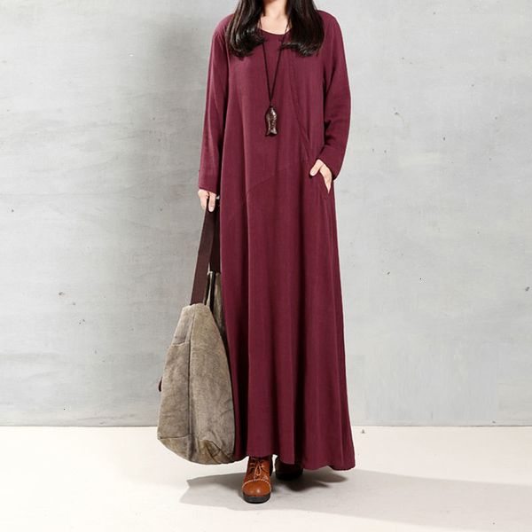 

women designer dresses womens dress women autumn 2019 o neck long sleeve pockets casual solid long maxi party dresses vintage vestidos, Black;gray