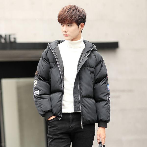 

tight overcoats and heavy cotton hats for young paka men in winter, Black