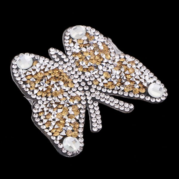 

diy ix iron butterfly glass crystal faceted flat back rhinestones applique, Black