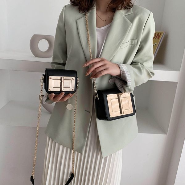 

2020 new women's messenger bag korean style fashion solid color foreign style simple pu lady small square bag