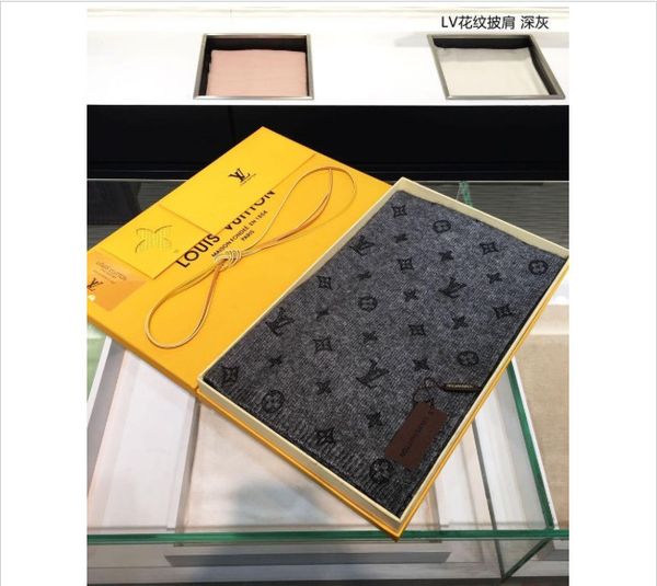 

l1030europe and america's latest quality women'slv scarf winter rectangular silk cotton scarf womanlv, Blue;gray