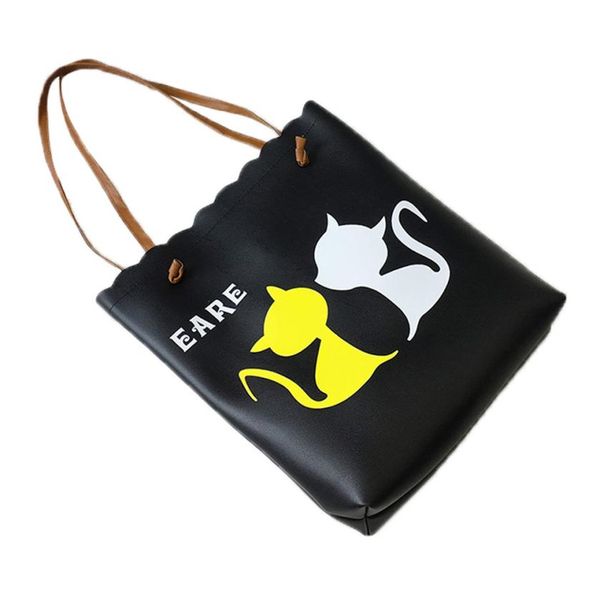 

sleeper #4025 women's fashion kitten print ruched shoulder bags with handbag
