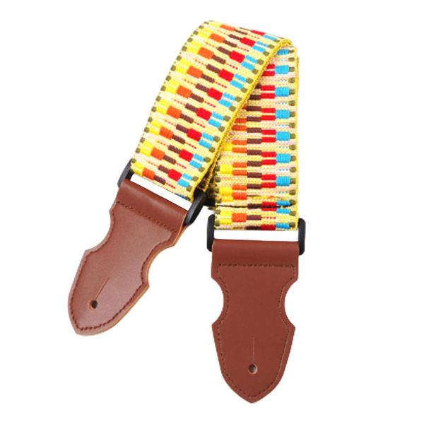 

1pc adjustable guitar strap belt anti-scratch durable instruments parts, Black;brown