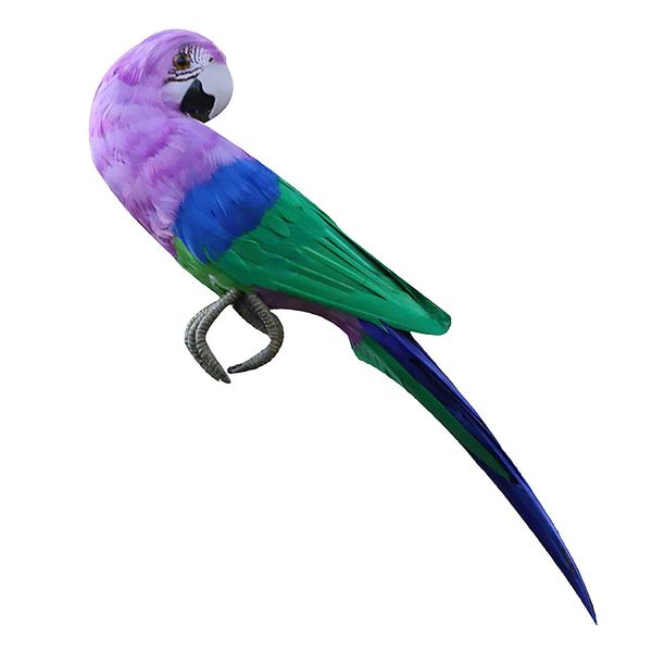 

realistic artificial feather animal garden decor parrot turning back 50cm