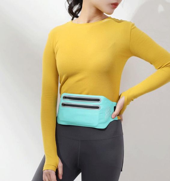 

mobile phone waist bag ultra-thin outdoor sports running voltage double layer zipper travelling hiking pocket waist packs