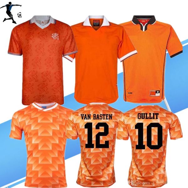 

retro 1988 netherlands soccer jersey 88 van basten 1997 1998 1994 holland retro football shirts bergkamp 97 98 12 gullit rijkaard davids, Black;yellow