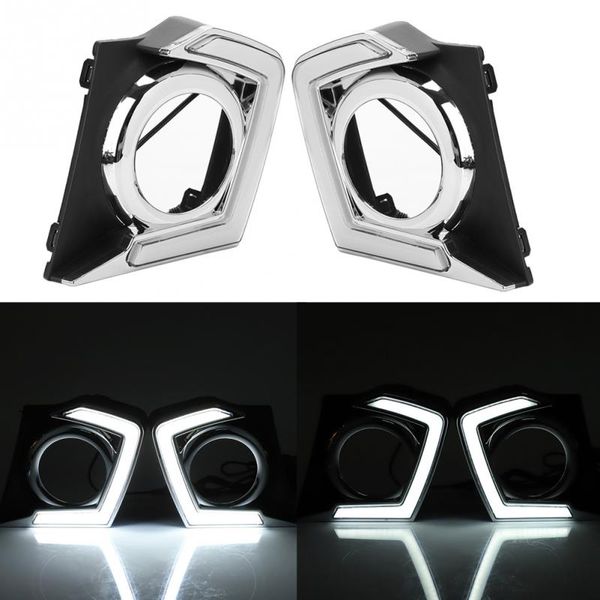 

1 pair car daytime running light white drl led fog lamp cover for mitsubishi l200 triton 2015-2016