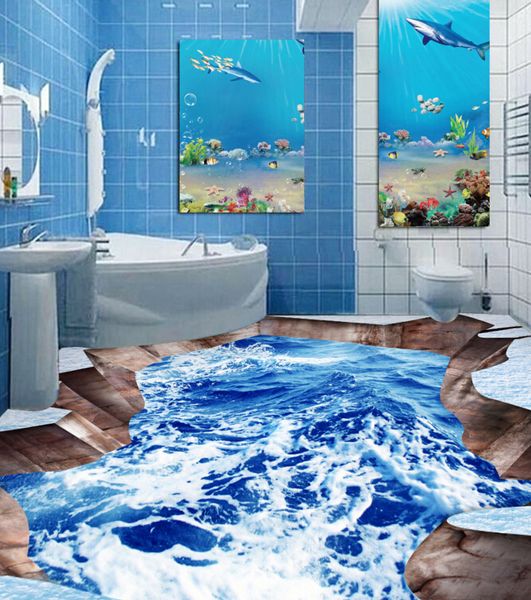 

self-adhesive] 3d seawater 1775 floor wallpaper mural wall print decal wall murals