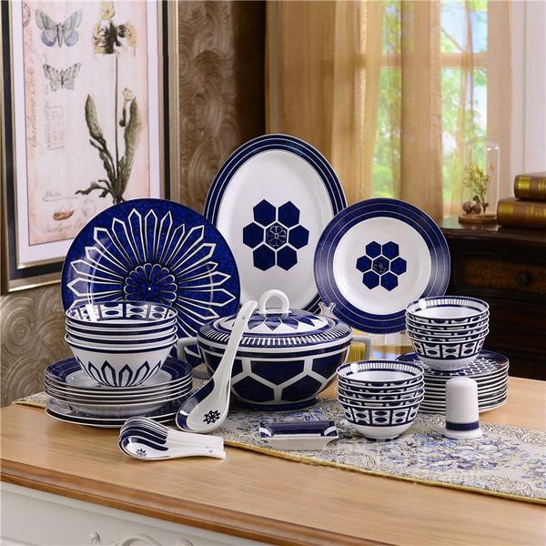 

62 pcs bone china dinner set ceramic tableware dinner sets