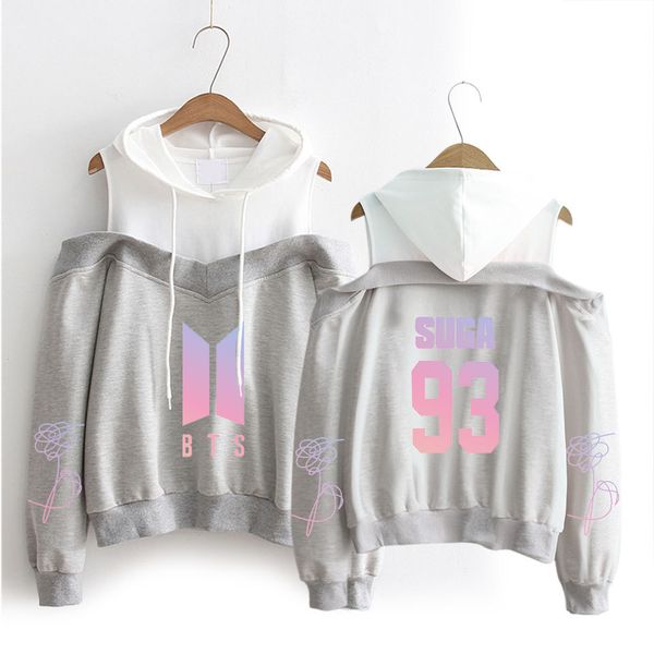 

selling off-shoulder fake surrounding hooded sweater bts bulletproof youth league two new styles fashion trend