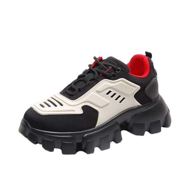 

fujin кроссовки женщины осень зима круглый toe dropshipping мода толстым дном смешанных цветов платформа кружева flock причинных обувь mx200, Black