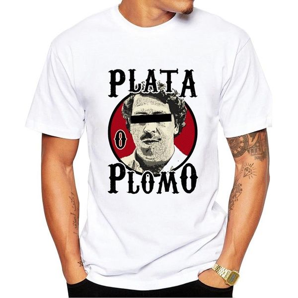 

mens summer t shirts fashion new brand cotton men clothing male slim fit t shirt pablo escobar printed man t-shirts, White;black