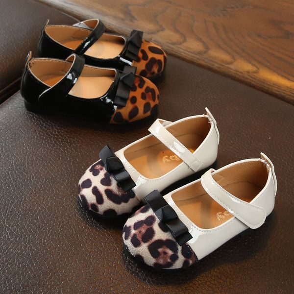

toddler infant kids baby girls leopard bowknot single princess shoes sandals cz03, Black;red